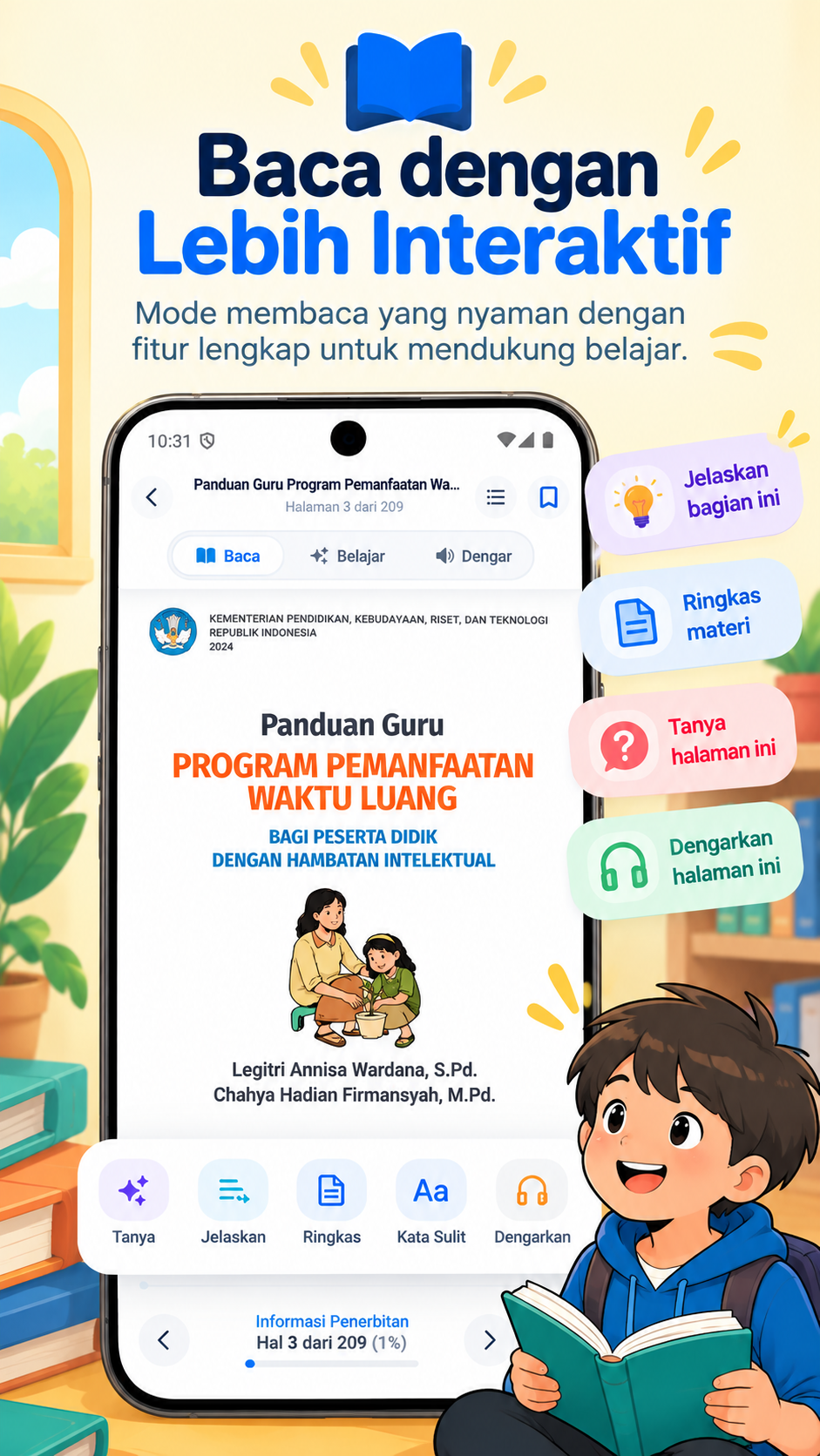 Reader Interaktif - Mode Baca Nyaman & Edukatif